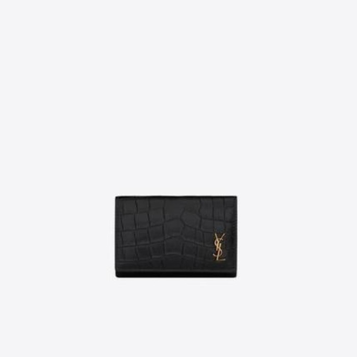 유럽직배송 입생로랑 SAINT LAURENT tiny monogram keycase in crocodile-embossed matte leather 654227DZEDW1000