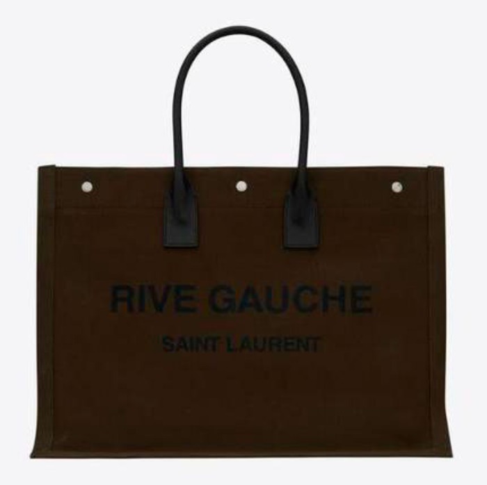 유럽직배송 입생로랑 SAINT LAURENT rive gauche large tote bag in printed canvas and leather 50941596N9E2463