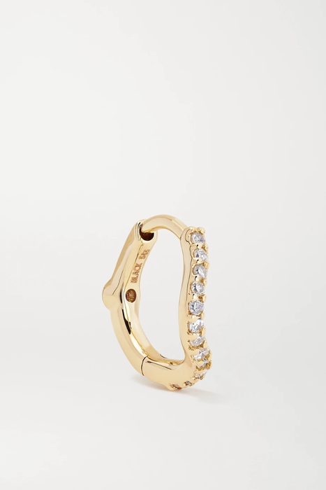 유럽직배송 MARIA BLACK Wave Huggie gold, diamond and sapphire earring 16301891330234614