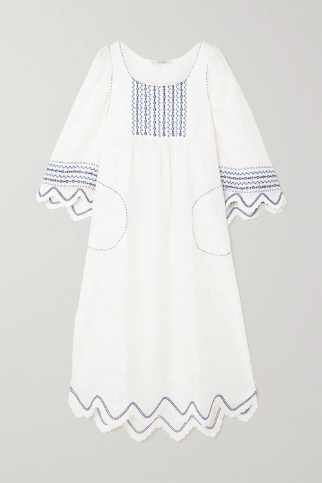 유럽직배송 비타 킨 원피스 VITA KIN Virginie scalloped embroidered linen midi dress 2204324140902697