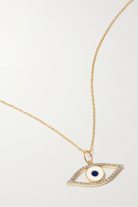 유럽직배송 마테오 목걸이 MATEO Eye of Protection 14-karat gold, enamel and diamond necklace 22250442026272658