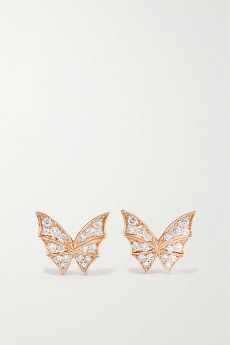 유럽직배송 STEPHEN WEBSTER + NET SUSTAIN Fly by Night 18-karat recycled rose gold diamond earrings 27086482324687109