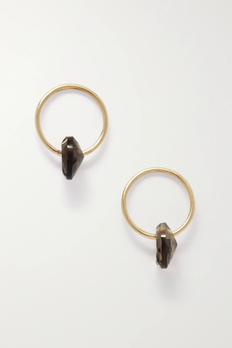 유럽직배송 BY PARIAH Fine Gem recycled gold citrine hoop earrings 29419655932598088