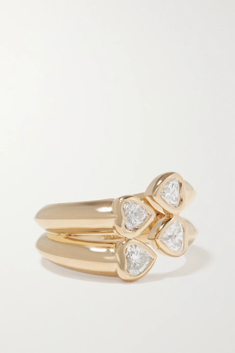 유럽직배송 SORELLINA Lovers Bypass 18-karat gold diamond ring 20346390235681894