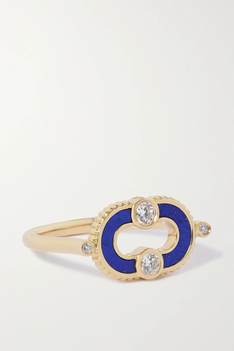 유럽직배송 빌티에 반지 VILTIER Magnetic 18-karat gold, lapis lazuli and diamond ring 24062987016681023