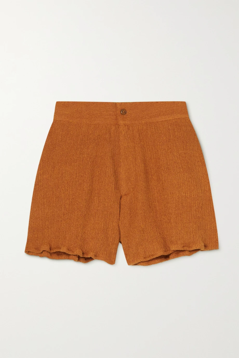 유럽직배송 SAVANNAH MORROW Verita crinkled silk and bamboo-blend shorts 24772899113585220