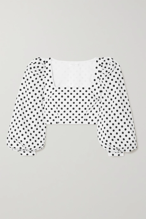 유럽직배송 캐롤라인 콘스타스 블라우스 CAROLINE CONSTAS Elliot cropped polka-dot cotton-blend poplin blouse 25185454455715623