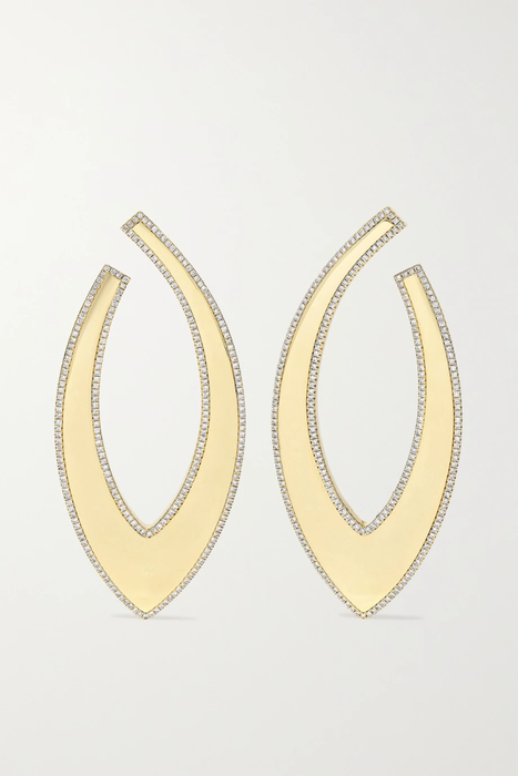 유럽직배송 OFIRA Bevel 18-karat gold diamond earrings 665933302785149