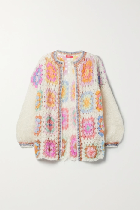유럽직배송 ROSE CARMINE Lurex-trimmed crocheted mohair-blend cardigan 18706561956096054