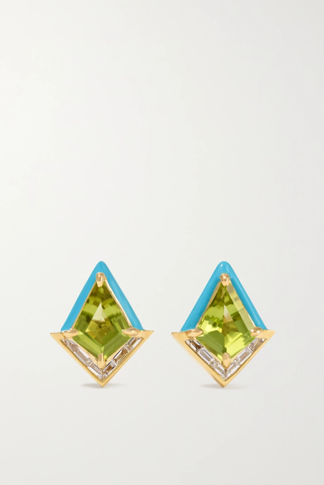 유럽직배송 EMILY P. WHEELER + NET SUSTAIN Twinkle 18-karat recycled gold, enamel, amethyst and quartz earrings 13452677153438633