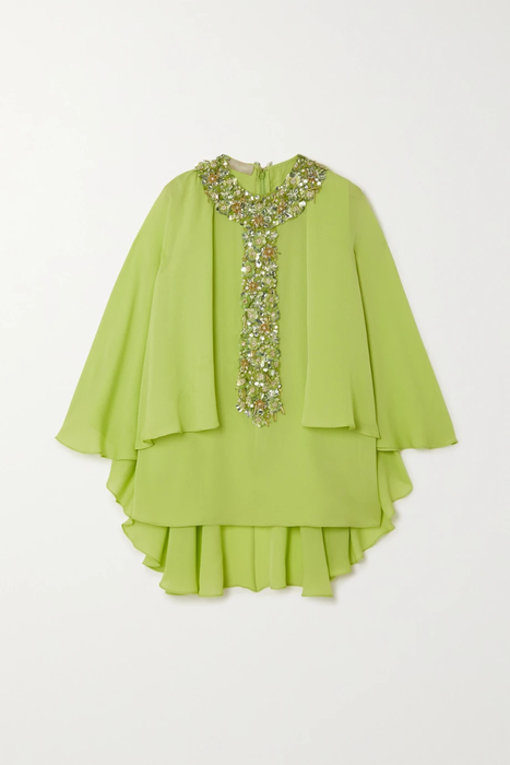 유럽직배송 엘리 사브 블라우스 ELIE SAAB Cape-effect embellished silk crepe de chine blouse 15546005222267228