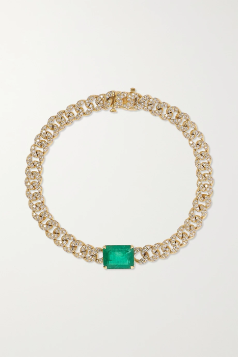 유럽직배송 SHAY 18-karat gold, emerald and diamond bracelet 10163292707777726