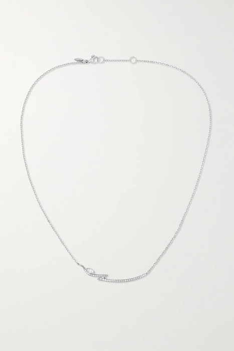 유럽직배송 STEPHEN WEBSTER + NET SUSTAIN Thorn 18-karat recycled white gold diamond necklace 27086482324687113