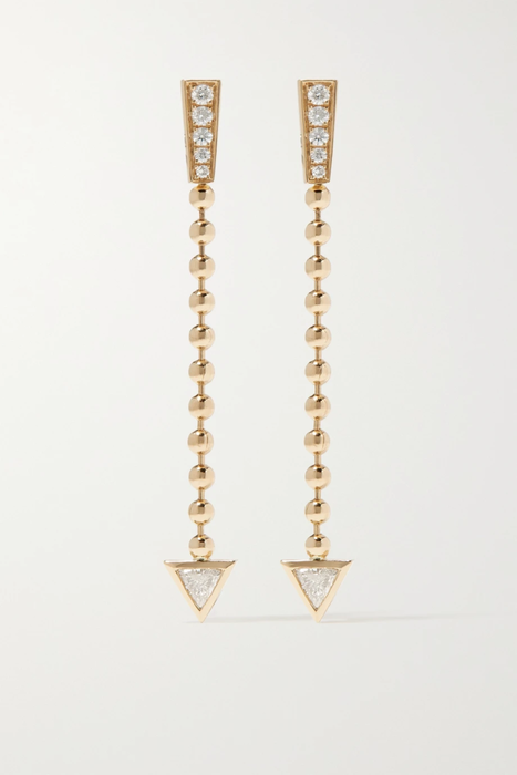 유럽직배송 SORELLINA Cupid&#039;s Arrow 18-karat gold diamond earrings 20346390235681913