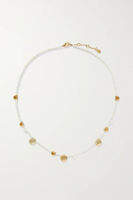 유럽직배송 BY PARIAH The Sun recycled gold vermeil, pearl and citrine necklace 29419655932598098