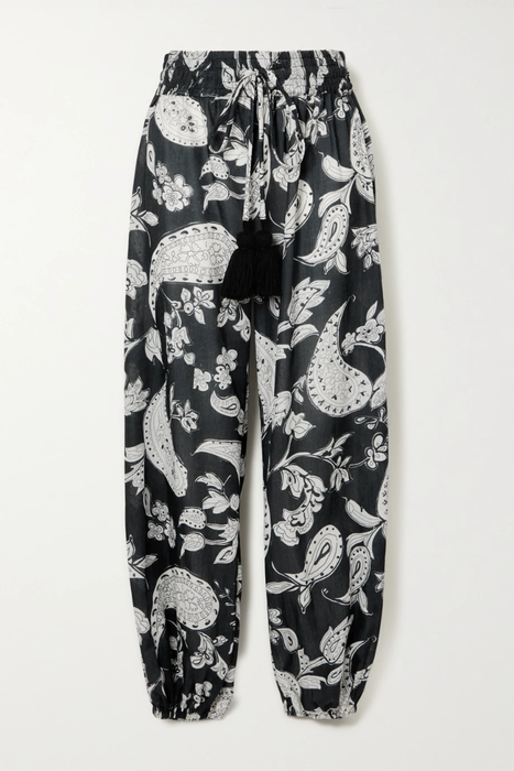 유럽직배송 필드비 팬츠 FIL DE VIE Roma tasseled paisley-print cotton-batiste tapered pants 29419655932331745