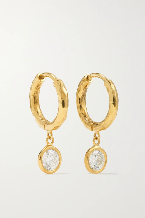 유럽직배송 옥타비아 엘리자베스 귀걸이 OCTAVIA ELIZABETH Charmed Micro Gabby 18-karat gold diamond hoop earrings 27086482322977307