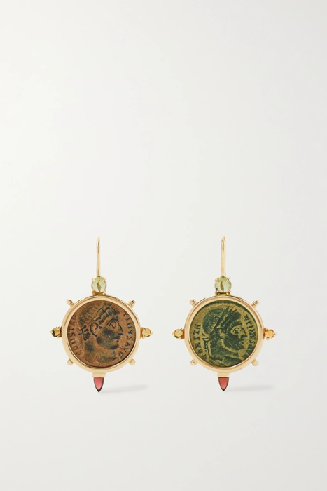 유럽직배송 두비니 귀걸이 DUBINI 18-karat gold and bronze multi-stone earrings 11452292644866216