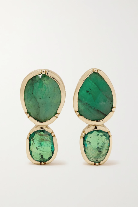 유럽직배송 BROOKE GREGSON Double Orbit 18-karat gold emerald earrings 27086482324558738