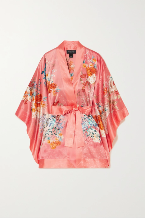 유럽직배송 MENG Floral-print silk-satin robe 27086482324339256