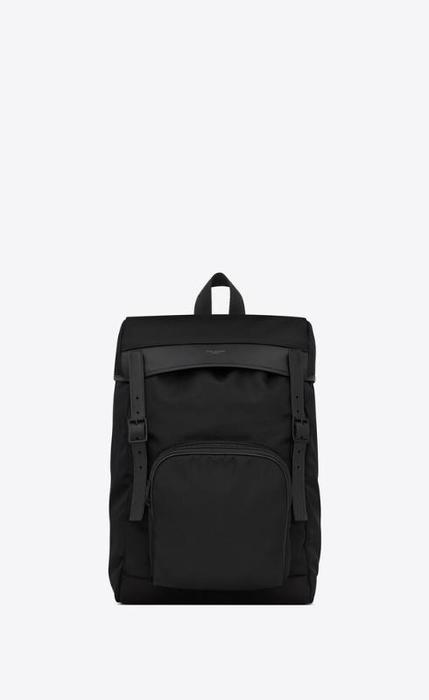 유럽직배송 입생로랑 백팩 SAINT LAURENT city flap backpack in econyl®, smooth leather and nylon 683846FAACZ1000