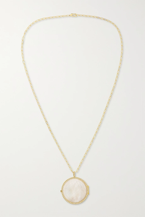 유럽직배송 옥타비아 엘리자베스 목걸이 OCTAVIA ELIZABETH + NET SUSTAIN The Lover Locket 18-karat recycled gold, mother-of-pearl and diamond necklace 9649229528829926