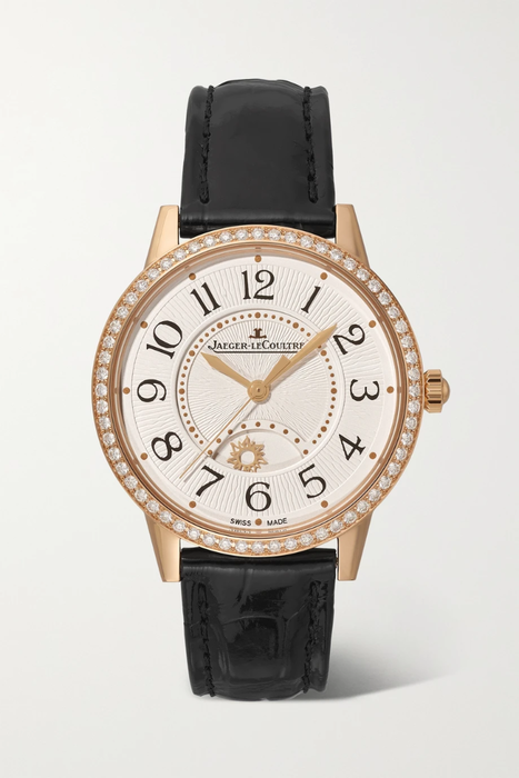유럽직배송 예거 르쿨트르 JAEGER-LECOULTRE Rendez-Vous Night &amp; Day Automatic 34mm medium rose gold, alligator and diamond watch 19971654707507284