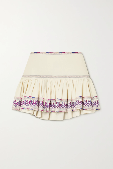 유럽직배송 이자벨마랑에뚜왈 미니스커트 ISABEL MARANT ÉTOILE Tyruss ruffled embroidered cotton-jacquard mini skirt 24665545640604235