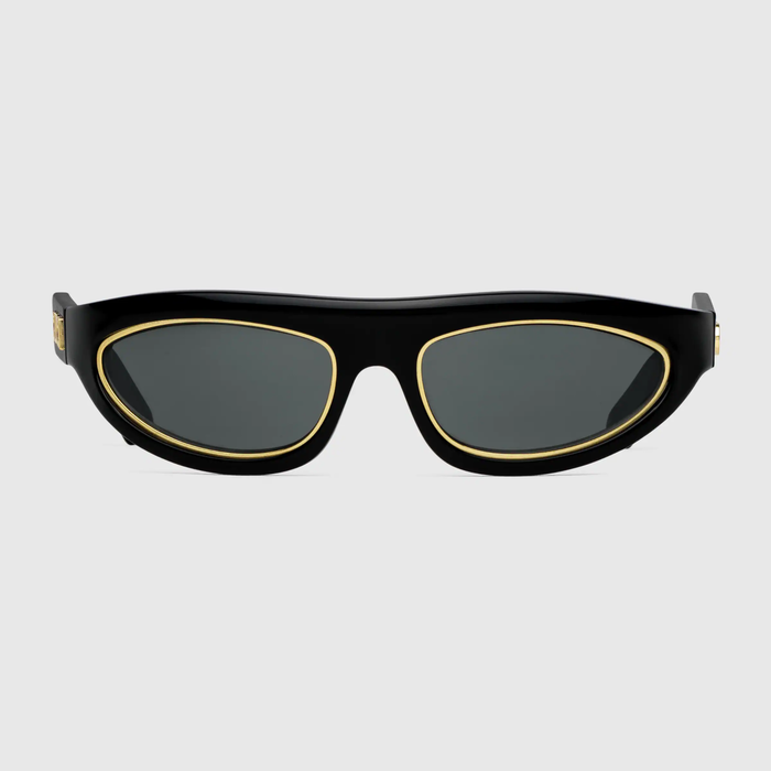 유럽직배송 구찌 선글라스 GUCCI Mask sunglasses with gold metal rim 683715J16911012