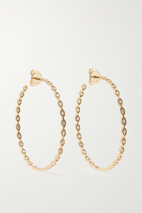 유럽직배송 시드니에반 귀걸이 SYDNEY EVAN Evil Eye 14-karat gold diamond hoop earrings 29419655932479142