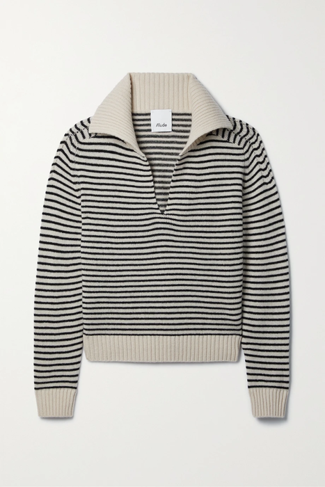 유럽직배송 얼루드 스웨터 ALLUDE Striped wool and cashmere-blend sweater 27086482323067940