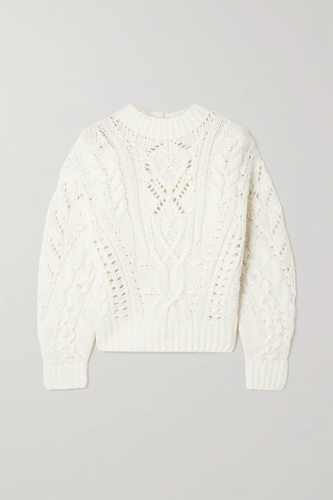 유럽직배송 빈스 스웨터 VINCE Bauble cable-knit merino wool and cashmere-blend sweater 25185454456186506