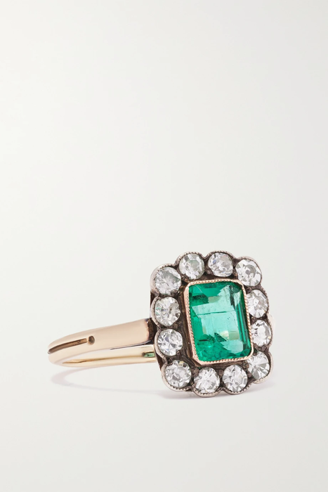 유럽직배송 프레드레이튼 반지 FRED LEIGHTON Antique platinum-topped 18-karat gold, emerald and diamond ring 34344356236962430