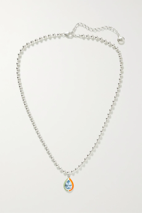 유럽직배송 FRY POWERS Emma silver, enamel and topaz necklace 29419655931496418