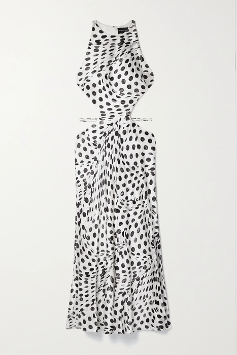 유럽직배송 브랜든맥스웰 원피스 BRANDON MAXWELL Audrey cutout polka-dot silk-satin midi dress 24772899113083127