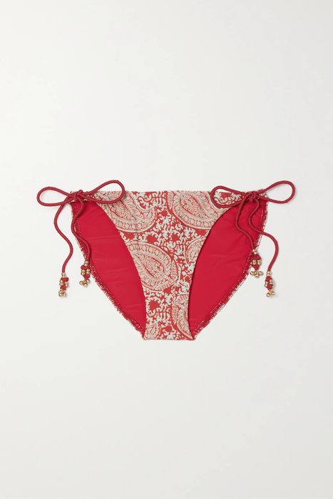 유럽직배송 VIX Bead-embellished paisley-print bikini briefs 27086482324475220