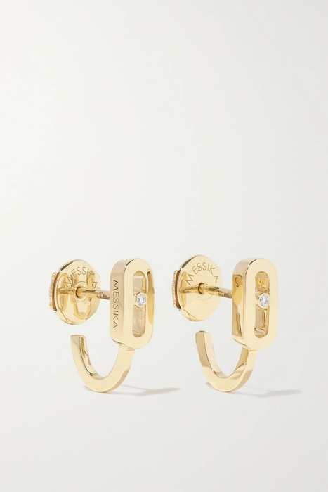 유럽직배송 메시카 귀걸이 MESSIKA Move Classique 18-karat gold diamond hoop earrings 24062987016694967