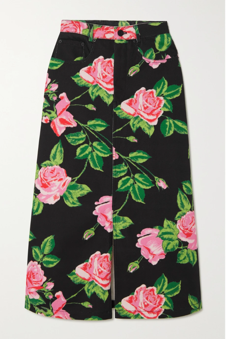 유럽직배송 리차드퀸 스커트 RICHARD QUINN Floral-print denim midi skirt 36093695688921773
