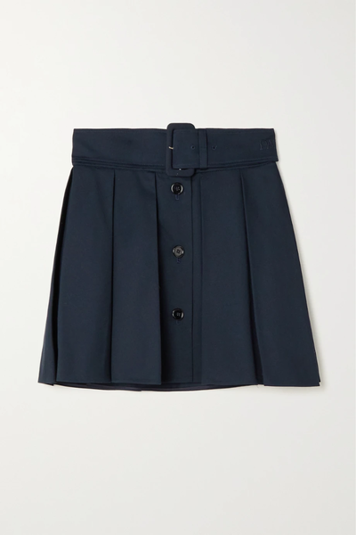 유럽직배송 파투 미니스커트 PATOU Belted pleated cotton-twill mini skirt 38063312420704774
