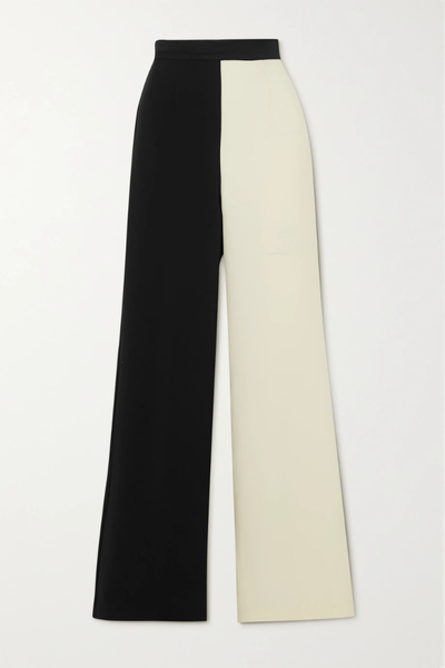 유럽직배송 톨러 마르모 팬츠 TALLER MARMO Eclipse satin-trimmed two-tone crepe wide-leg pants 31840166392381506
