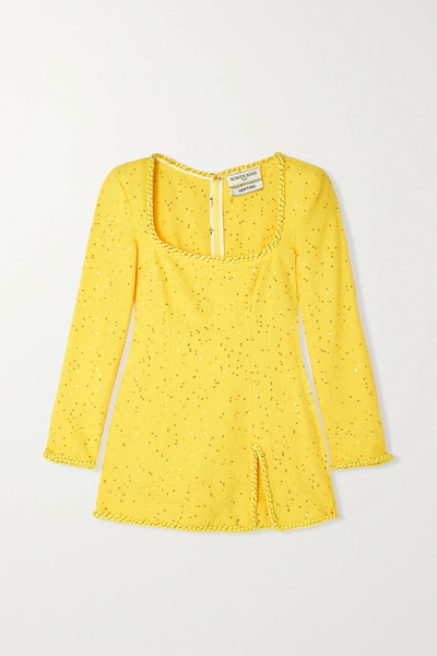 유럽직배송 ROWEN ROSE + NET SUSTAIN sequin-embellished cotton-blend tweed mini dress 33258524072519032