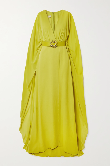 유럽직배송 엘리 사브 ELIE SAAB Belted wrap-effect draped silk-chiffon gown 24772899113159479