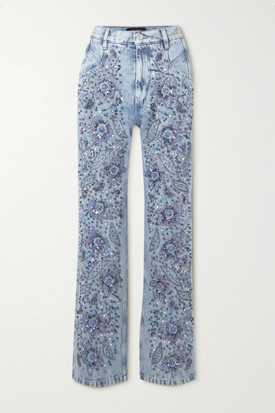 유럽직배송 이자벨마랑 청바지 ISABEL MARANT Nadegei embellished straight-leg jeans 33258524072507075