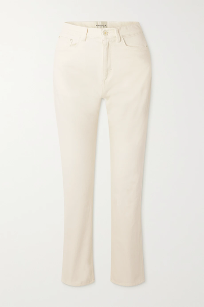 유럽직배송 반들러 진 WANDLER Carnation cropped organic denim mid-rise straight-leg jeans 36093695688881741