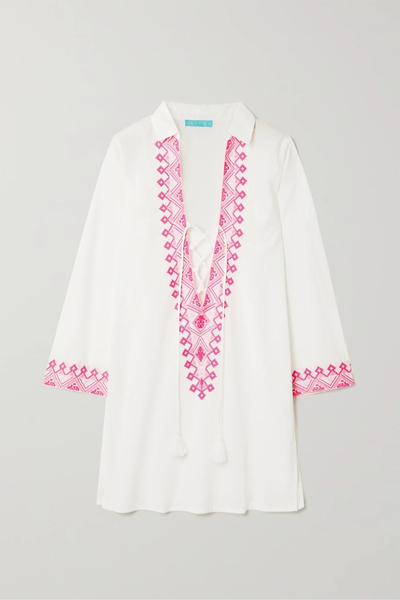 유럽직배송 멜리사오다바쉬 MELISSA ODABASH Dora lace-up embroidered cotton kaftan 33258524072026845