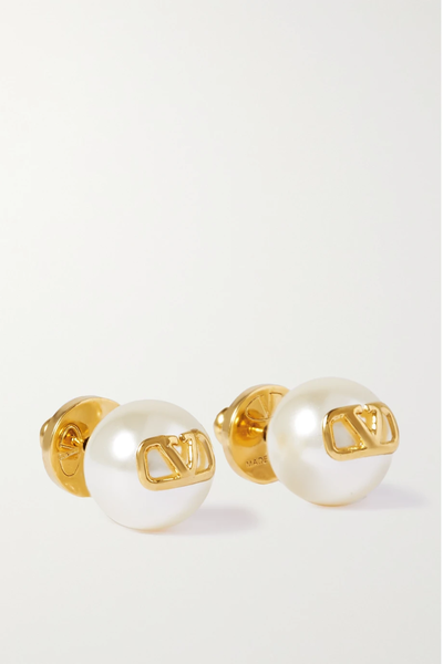 유럽직배송 발렌티노 귀걸이 VALENTINO Valentino Garavani gold-tone faux pearl earrings 33258524072225550