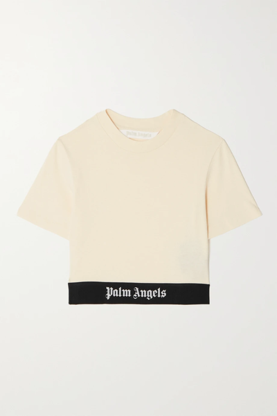 유럽직배송 팜엔젤스 티셔츠 PALM ANGELS Cropped cotton-jersey T-shirt 36856120585356456