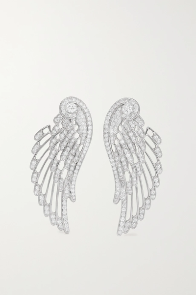 유럽직배송 GARRARD Wings Embrace 18-karat white gold diamond earrings 34344356237269947