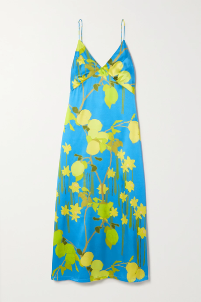 유럽직배송 베르나데트 원피스 BERNADETTE Jeanine printed silk-blend satin midi dress 38063312420748652