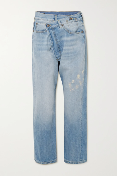 유럽직배송 알13 진 R13 Crossover distressed high-rise straight-leg jeans 32027475399751135
